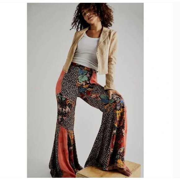 Free People Pants - NWT Free People Love Is Wild High Rise Patchwork Bell Bottoms Pants Size XS $228